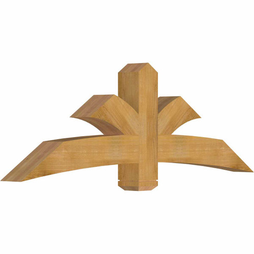 8/12 Pitch Davenport Rough Sawn Timber Gable Bracket GBW072X24X0606DAV00RWR