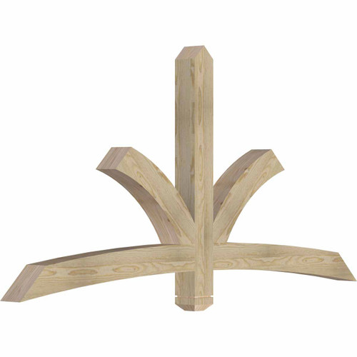 12/12 Pitch Davenport Rough Sawn Timber Gable Bracket GBW072X36X0404DAV00RDF