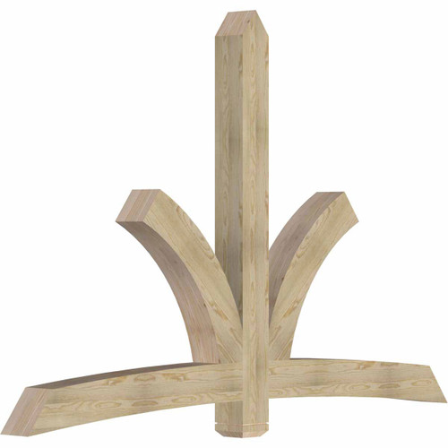 16/12 Pitch Davenport Rough Sawn Timber Gable Bracket GBW096X64X0606DAV00RDF