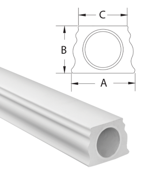 Fypon Bottom Straight Rail 7 inch System BBR7X120