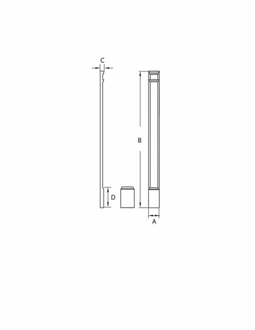 Two-Piece Adjustable Plain Pilaster PIL11X108P