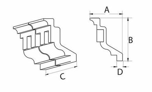 Crown Molding - Dentil MLD413-12