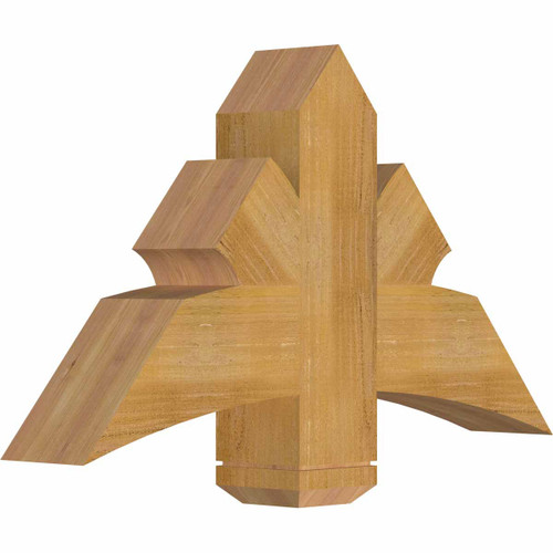 14/12 Pitch Davenport Rough Sawn Timber Gable Bracket GBW036X21X0606DAV00RWR