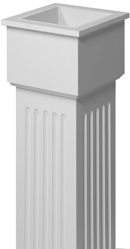 10 Inch W x 72 Inch H PVC column wrap CWPM10X72SFL by Fypon