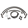 Injector Dynamics T1 Subaru STi SFC Feed Line Kit, braided hoses with black AN fittings, clamps and rubber hose