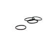 Injector Dynamics Viton Bottom O-Ring, WRX-16B, four thin black rubber rings on white background