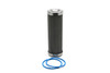 Fuelab 5in 100 micron stainless replacement filter element, pleated cylinder with two blue O-rings, front view