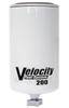 Fuelab Velocity 200 diesel fuel/water separator filter element, front view with black top and threaded base fitting