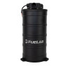 Fuelab 290mm fuel surge tank, front angle view with pump head, wiring, and mounting base visible.