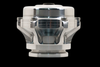 TiAL Sport Q BOV 10 PSI silver blow off valve, front view showing bolts, base flange and internal piston