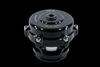 TiAL Sport Q BOV 11 PSI spring in black, front angled view showing top cap, mounting bolts and open outlet port.