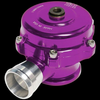 TiAL Sport QR BOV 2 PSI purple blow off valve, angled view showing bolted housing and aluminum inlet flange