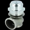 TiAL Sport V50 wastegate, 50mm .35 bar silver, front angle showing inlet flange and top cap with mounting ears