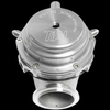 TiAL Sport MVS 38mm wastegate in silver, top angled view showing domed cap and flanged inlet