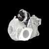 Turbosmart IWG75 black wastegate actuator mounted on turbo housing, side angle view