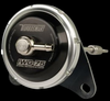 Turbosmart IWG75 wastegate actuator, front angled view showing black housing, hose barb fitting, and mounting bracket