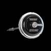 Turbosmart IWG75 black internal wastegate actuator, front view showing rod, fitting and IWG-75 label