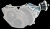 Turbosmart IWG75 EVO 9 black wastegate actuator mounted on turbo, side angle view