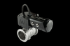Turbosmart ESG40 electronic external wastegate, black anodized, angled view showing actuator, silver valve body and inlet flange