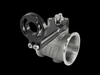 Turbosmart MSG50 Modular StraightGate50 wastegate, angled view showing black mounting flange and large outlet