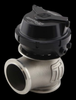 Turbosmart WG45 Hyper-Gate 45 external wastegate, black actuator top, angled side view showing V-band flanges