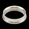 Turbosmart WG45 GenV Hyper-Gate 45mm valve seat, polished stainless ring shown at an angled top view