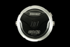 Turbosmart GVA40 gas valve actuator, front view, black body with chrome ring and side fittings