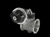 Turbosmart PSG50CG StraightGate50 wastegate in black, angled view showing actuator, flange and outlet