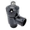 Turbosmart BOV Kompact EM Plumb Back, 25mm universal, black anodized body, top view showing spring cap and side ports.