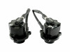 Turbosmart Kompact EM PlumBack VR29 BOV pair, front angle, black billet housings with hoses