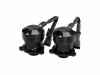 Turbosmart Kompact Dual Port VR31 BOV pair, front angle showing black valve bodies and connectors