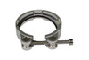 Turbosmart BOV Power Port V-Band clamp, front angle view showing bolt, nut and stainless ring.