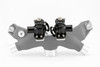 Turbosmart BOV Kompact Dual Port pair mounted on Kia Stinger/Genesis G80 3.3L V6 intake manifold, front view