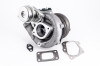 Garrett GT2560R turbocharger, front angle view with wastegate actuator and mounting gaskets shown