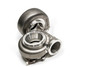 Garrett G30 turbine housing kit, V-band inlet and outlet, 0.61 A/R, angled view showing cast bolts