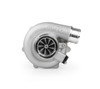 Garrett G25-700 turbocharger, side view showing compressor wheel, V-band inlet and outlet, wastegate actuator