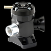 GFB Respons TMS blow off valve, angled front view showing inlet, vacuum port and black billet housing.