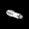 GFB 4AN vacuum fitting, stainless, hex body with male AN flare and threaded port, angled view