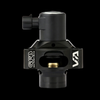 GFB VTA blow off valve, side view showing inlet port, GFB and VTA logos, brass insert visible
