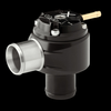 GFB Polaris RZR Turbo SXV recirculating bypass valve, black anodized body with silver inlet and brass fitting on top