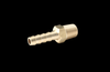 GFB 1/8in BSPT brass hose tail fitting, angled view showing barbed hose end and hex nut with threaded pipe end.