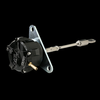 GFB WGA wastegate actuator for 4B11T Ralliart, black canister with mounting flange and adjustable rod end shown at an angle.