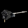 GFB WGA wastegate actuator for Mitsubishi EVO X, black canister, adjustable rod end, brass nipple fitting