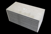 CSF bar and plate intercooler core, angled view showing stacked cooling fins and smooth top and side panels.