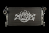 CSF intercooler for 06-10 GMC Sierra 2500HD 6.6L, front view showing inlet and outlet end tanks with mounting brackets