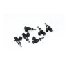 DeatschWerks EV14 40mm 1200cc fuel injectors, set of six, angled view showing electrical connectors and nozzle tips.