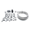 DeatschWerks DW400 return plumbing kit with fuel filter, regulator, gauge, fittings and braided lines