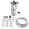 DeatschWerks DW400 fuel pump module kit with DWFF110 filter, regulator, gauge, braided lines and AN fittings