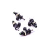 Set of four DeatschWerks EV14 1500cc fuel injectors, black bodies with green O-rings, angled view showing connectors and fuel rail ends.
