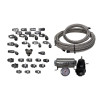 DeatschWerks X2 Series plumbing kit, AN fittings, braided PTFE hose, fuel filter and regulator shown.